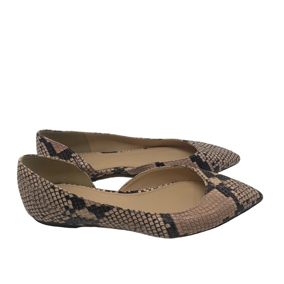 J.Crew Pink Snakeskin Pointed Toe Flats Women’s 7.5 - Picture 3 of 8